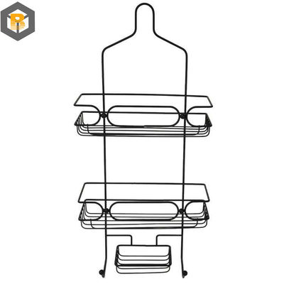Προσαρμοσμένο από 2D / 3D / σχέδιο 2 Tier Metal Black Bathroom Basket Organizer για καρέκλα ντους