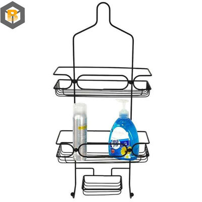 Προσαρμοσμένο από 2D / 3D / σχέδιο 2 Tier Metal Black Bathroom Basket Organizer για καρέκλα ντους