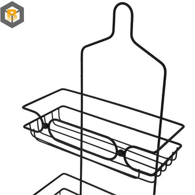 Προσαρμοσμένο από 2D / 3D / σχέδιο 2 Tier Metal Black Bathroom Basket Organizer για καρέκλα ντους